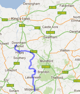 Route of the Great Ouse Cut-Off Channel