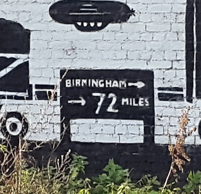 detail from the mural saying 72 miles