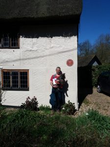 Smithy and I at Orwell's cottage